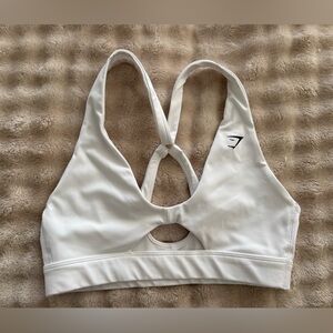 Gymshark White Peek A Boo Sports Bra